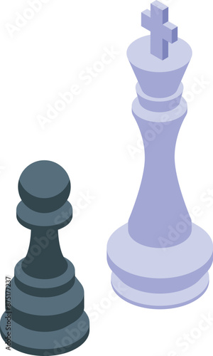 Black pawn is standing in front of a white king on a chessboard, representing a strategic challenge