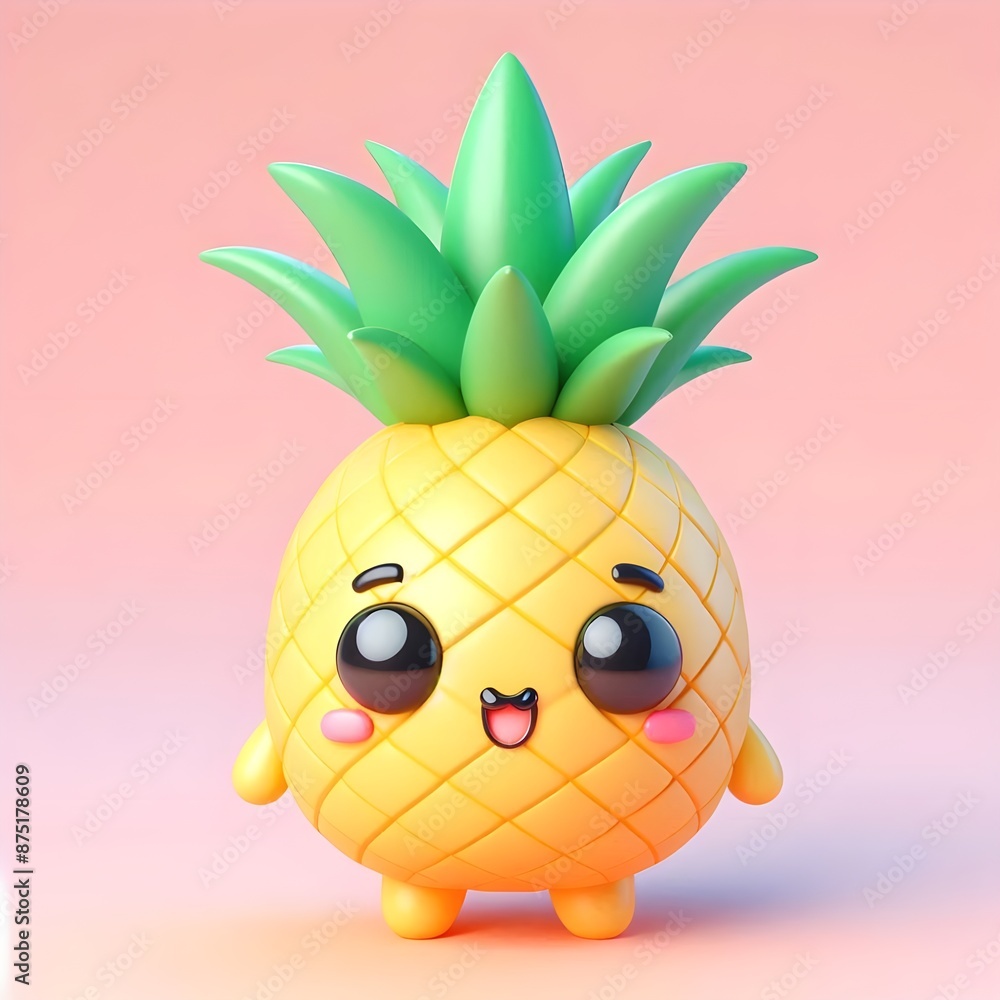 Naklejka premium 3d cartoon on pastel background