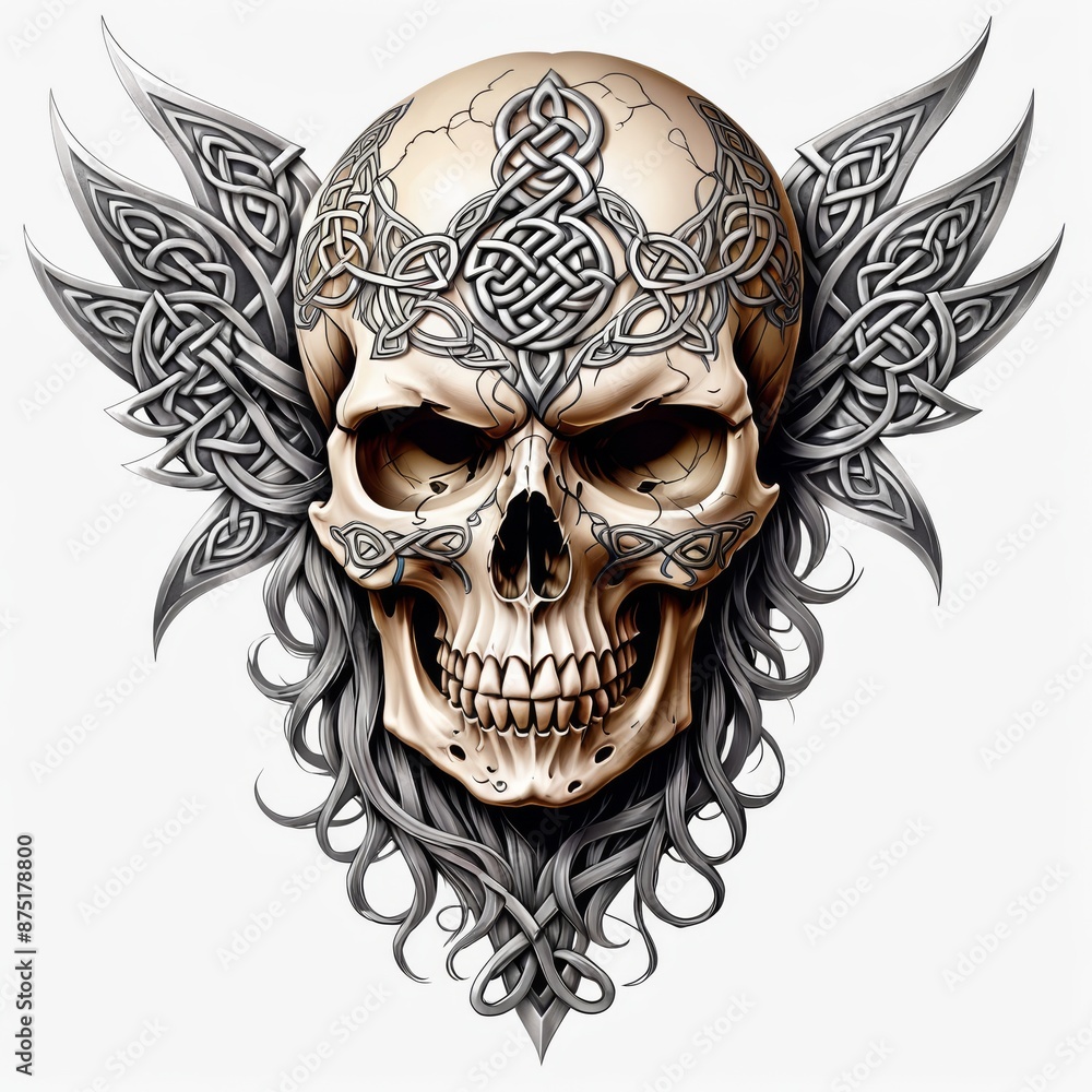 Naklejka premium Celtic Skull Ornament