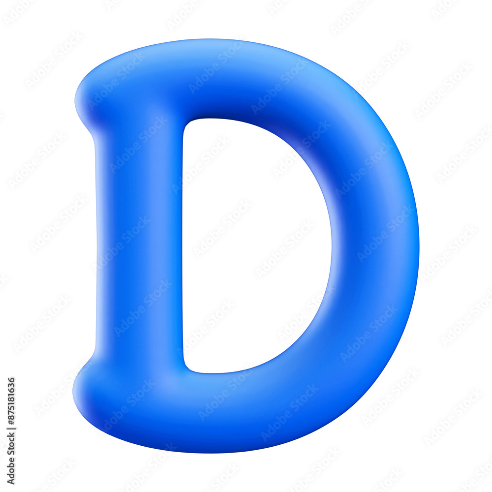 Blue 3D Bubble Font Letter D uppercase Blue 3D Bubble Font Letter D uppercase