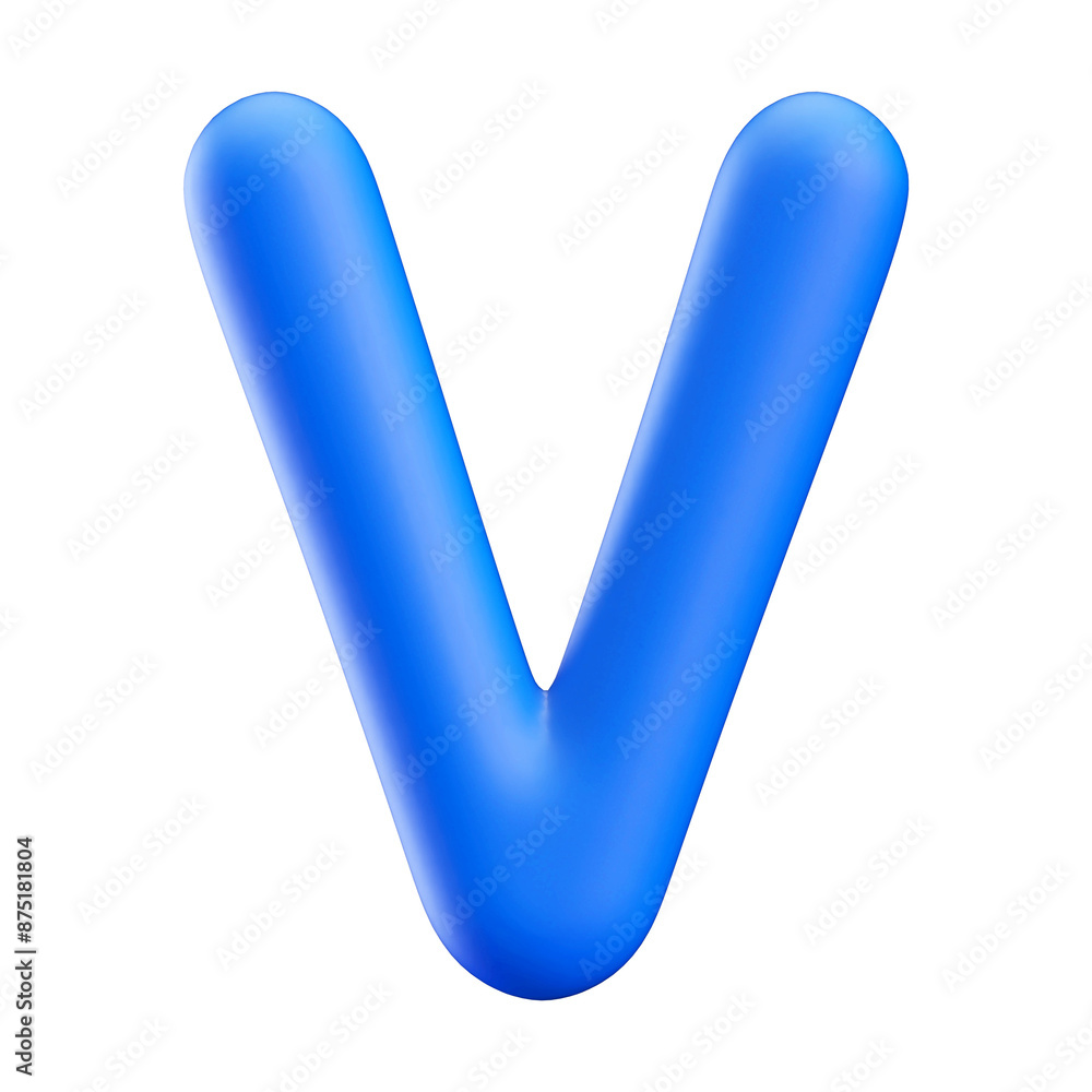 Blue 3D Bubble Font Letter V uppercase Blue 3D Bubble Font Letter V uppercase