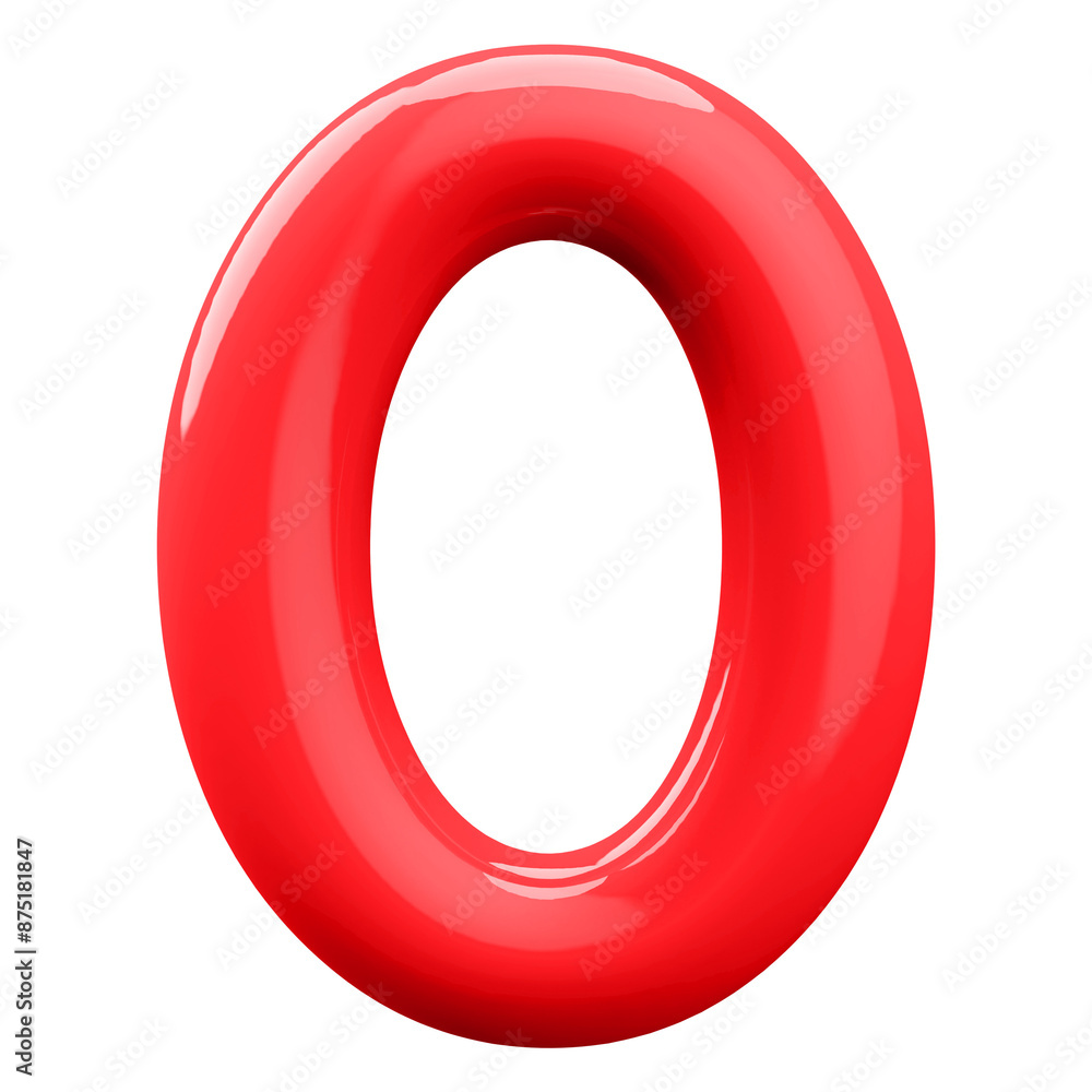 Red 3D Number 0 Red 3D Number 0