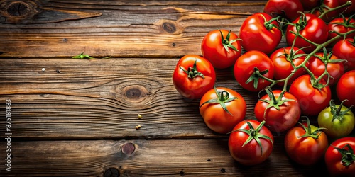 Fresh tomatoes arranged on a rustic wooden table, fresh, vegetables, organic, food, red, kitchen, natural, healthy, ripe
