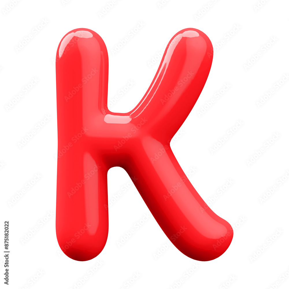 Red 3D Bubble Font Letter K uppercase Red 3D Bubble Font Letter K uppercase