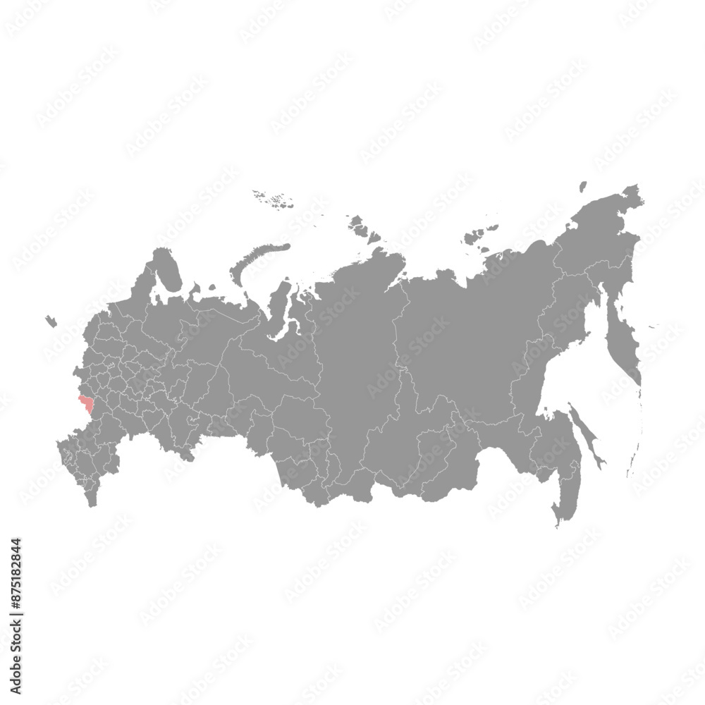 Obraz premium Belgorod Oblast map, administrative division of Russia. Vector illustration.