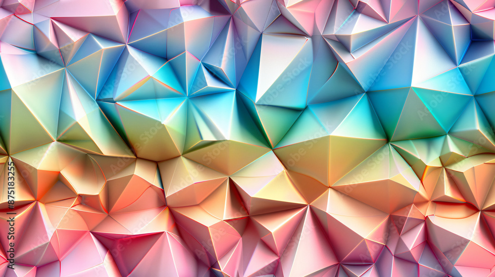 Futuristic design created by a multitude of colorful triangles in an abstract background Futuristic design created by a multitude of colorful triangles in an abstract background