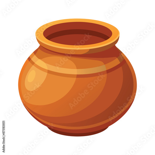 Illustration of clay pot isolated on white