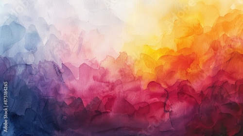 Lush watercolor gradient, bright and dark colors, abstract painting