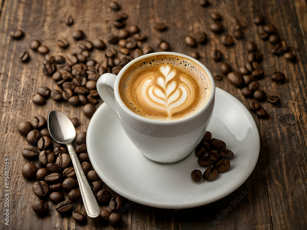 Fototapeta premium Cup coffee beans