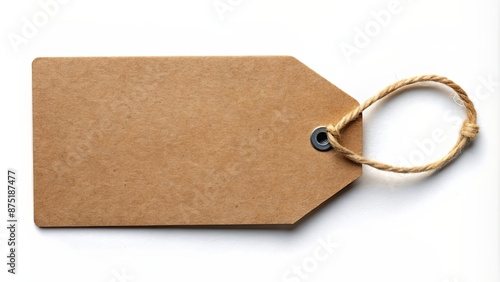 Empty brown kraft paper gift tag, perfect for adding a personalized touch to presents, brown, kraft paper, blank