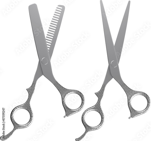 barber hair dressing scissors shears dots design