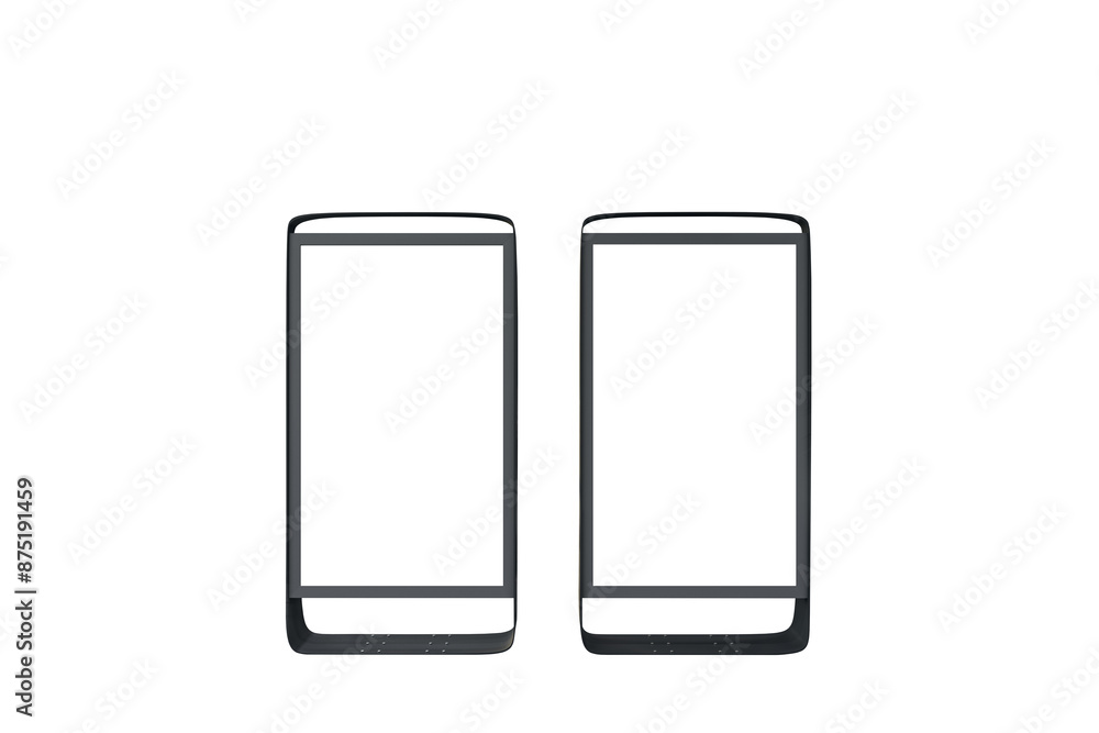 Isolated mockup of a clean, transparent billboard lightbox with a white background cut out. 3D rendering. Isolated mockup of a clean, transparent billboard lightbox with a white background cut out. 3D rendering.