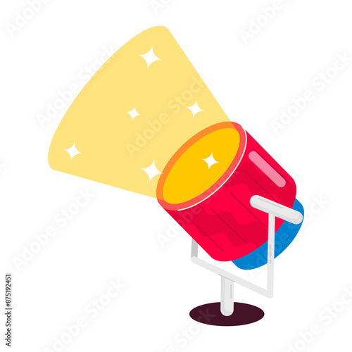 A sticker of spotlight in flat style 


