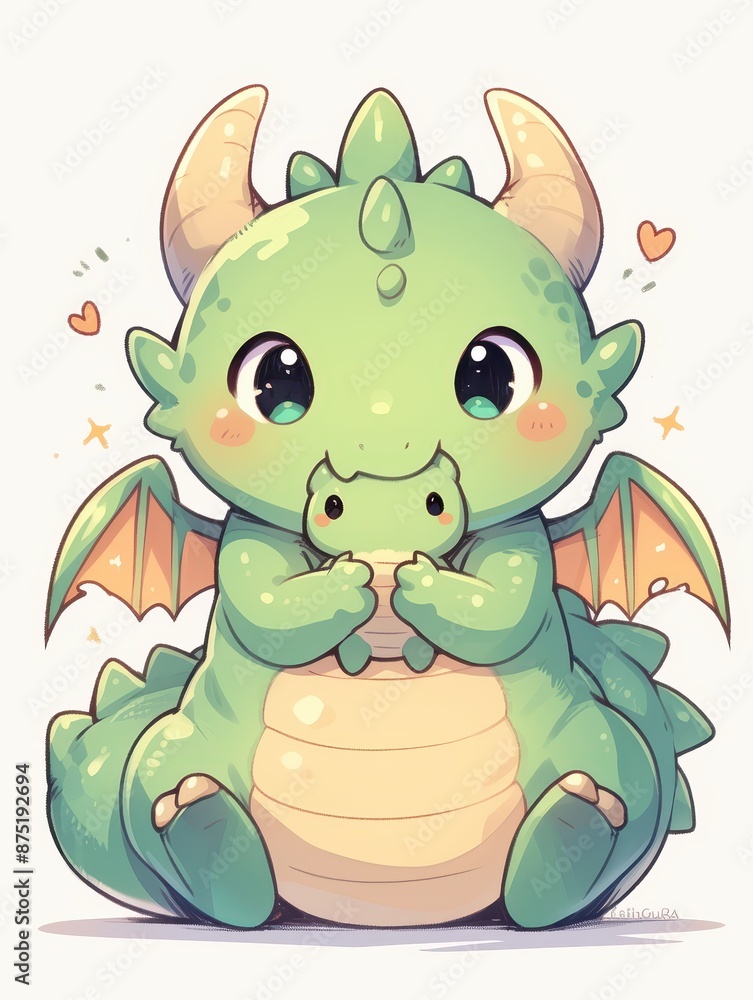 Adorable Green DragonWarmly Embracing a Tiny Yellow Frog Plushie Adorable Green DragonWarmly Embracing a Tiny Yellow Frog Plushie