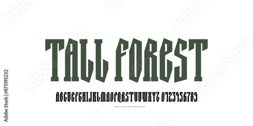 Narrow serif font in retro style