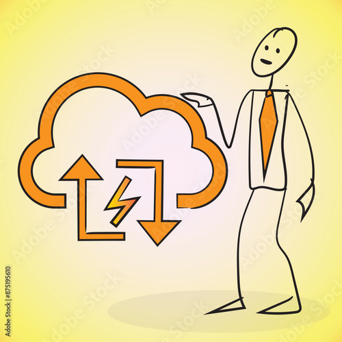 line art design cloud disaster recovery