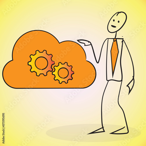 Line Art Design Improved Business Processes