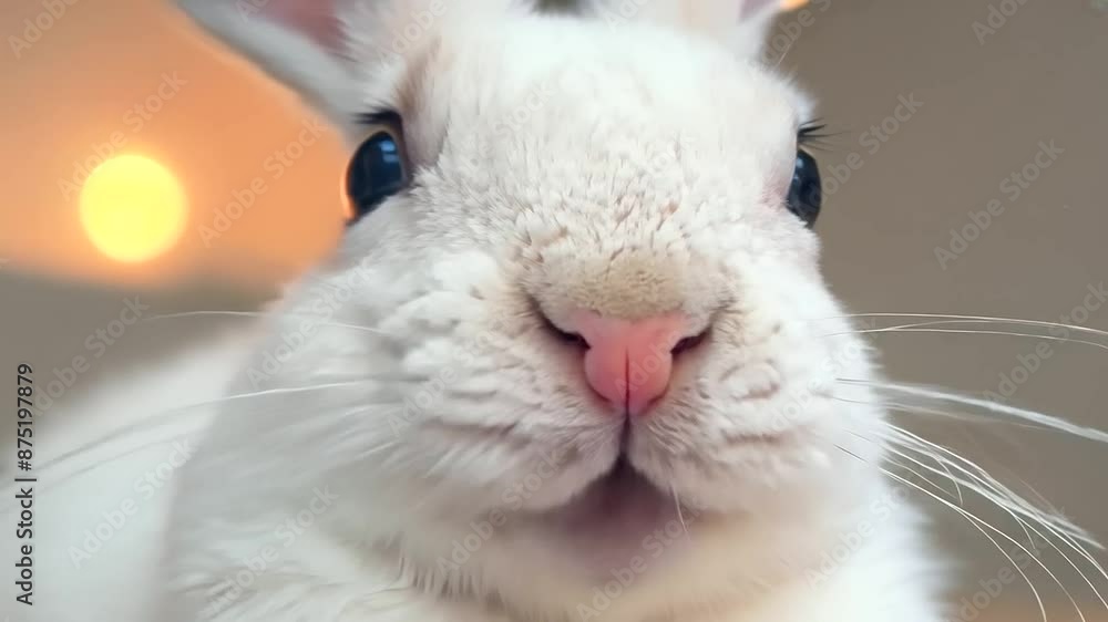 close up of a cute little white rabbit is sleeping close up of a cute little white rabbit is sleeping