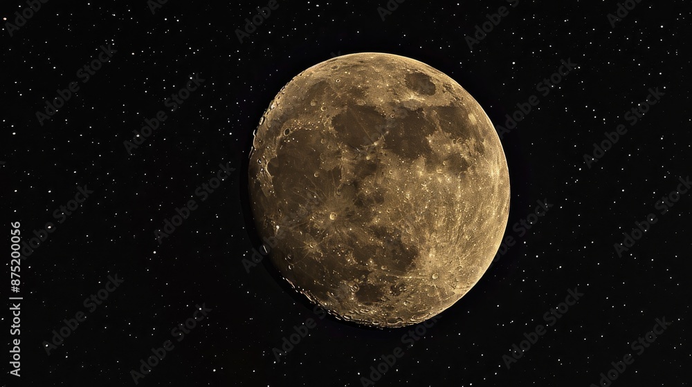 Obraz premium Moon alone in starless night sky