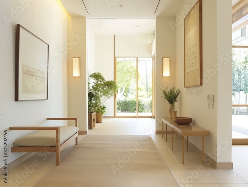 Wallpaper Mural Serene Fusion: Minimalist Edo-Inspired Entryway with Timeless Japanese Decor and Golden Ratio Layout Torontodigital.ca