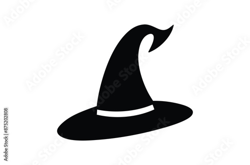 black witch hat , witch hat vector, icon vector illustration, witch hat silhouette of a witch hat isolated on a white background, eps, png, svg, vector, 