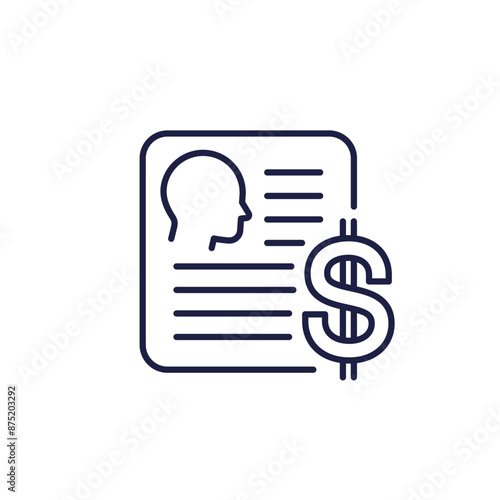 Customer Acquisition Cost icon, CAC line vector