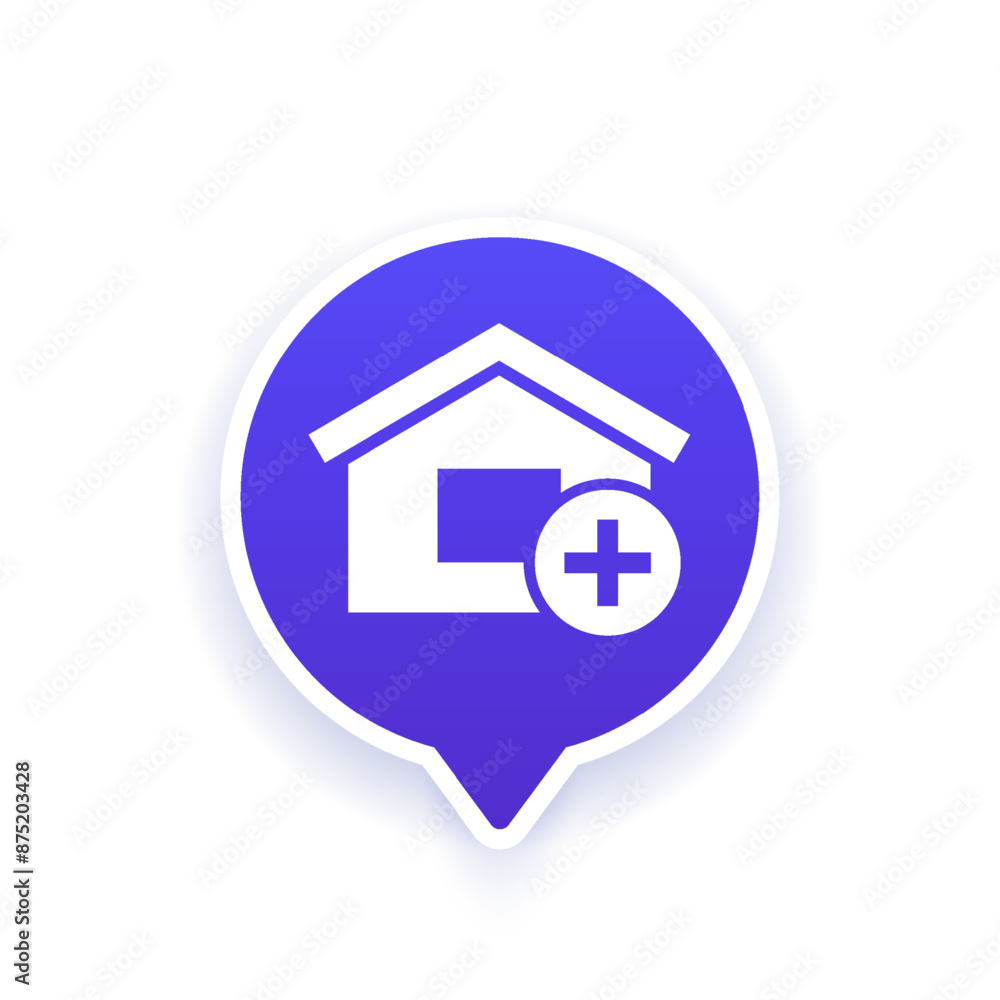 house extension icon, vector pictogram house extension icon, vector pictogram