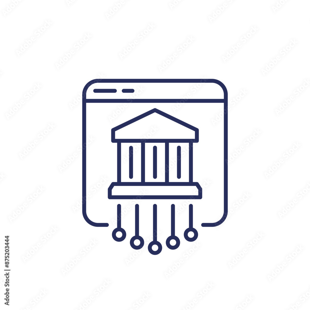 online banking services line icon on white online banking services line icon on white