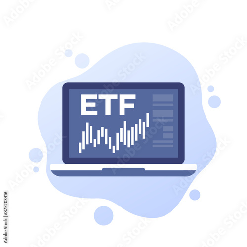 ETF trading vector icon, exchange traded funds, financial analytics
