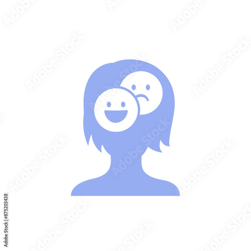 mood swings icon with a woman, vector