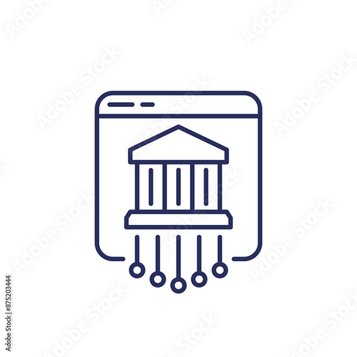 online banking services line icon on white