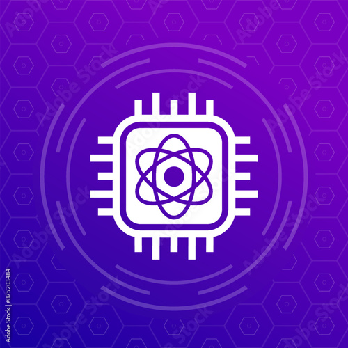 Quantum computer icon for web