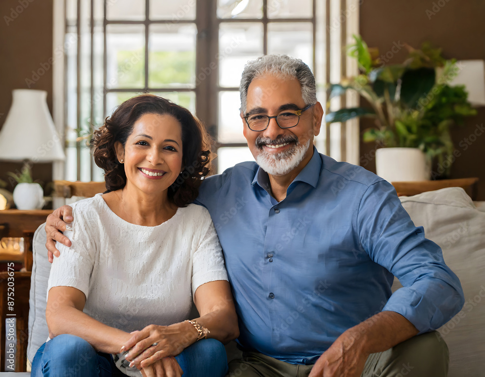 Senior couple at home. Generative AI. Senior couple at home. Generative AI.