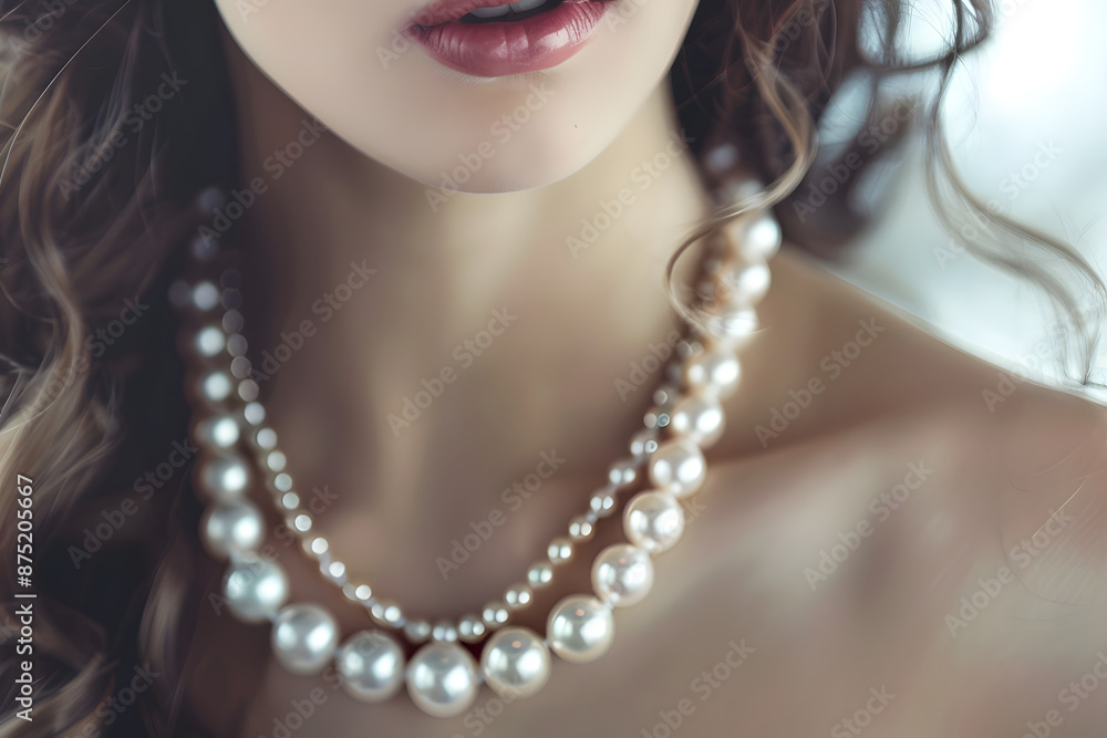 Elegant Beauty: White Pearl Necklace and Fine Jewelry Elegant Beauty: White Pearl Necklace and Fine Jewelry