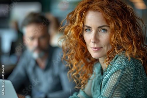 Wallpaper Mural Business Professionals Discussing Software Solution on Laptop Torontodigital.ca