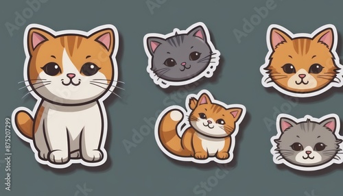 Floral Cat Sticker Set