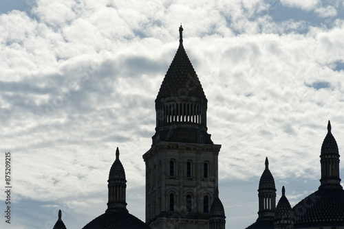 View of the Saint Front Cathedral in the French town of Perigeuex in sunshine photo