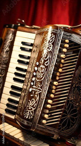 Vintage Accordion: A Tribute to the Rich History of Music - Stock Photo