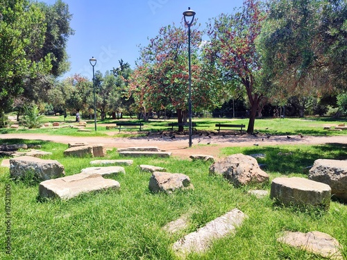 Photo of Plato's Academy Park, a historic public park located in Akadimia Platonos, in downtown Athens, Greece.  photo