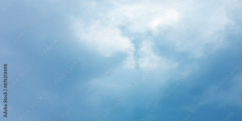 Fototapeta premium view of the clouds sky abstract background image template winter love canvas use pattern splashed Cumulus blue soft effect watercolor cools effect backdrops over the Pacific land wispy pastel clouds L