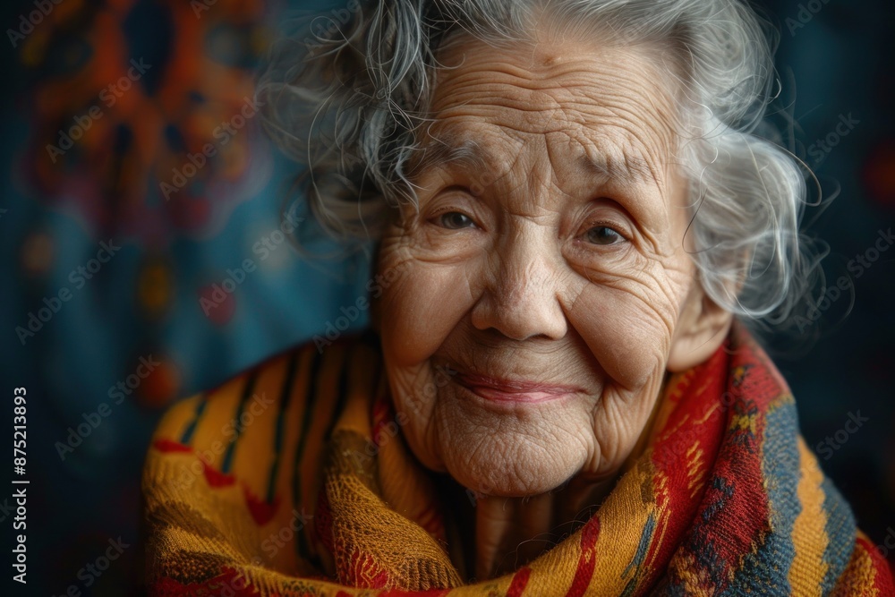 portrait of an elderly woman with a serene smile. ai generative portrait of an elderly woman with a serene smile. ai generative