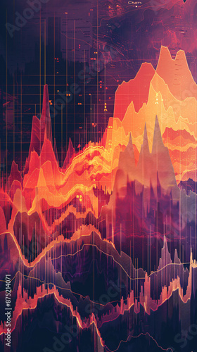 Graphics depict fluctuations in economic indicators over time