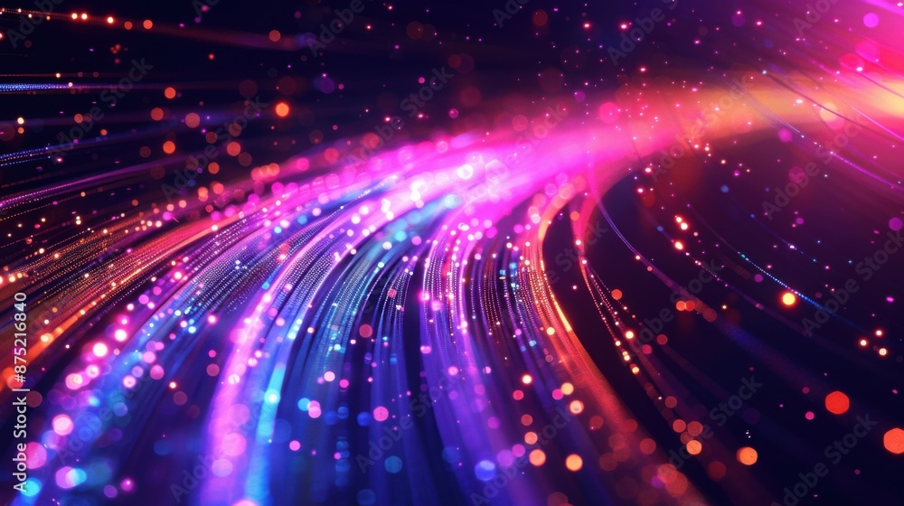 Fototapeta premium abstraction of data transmission using fiber optic cable in section.