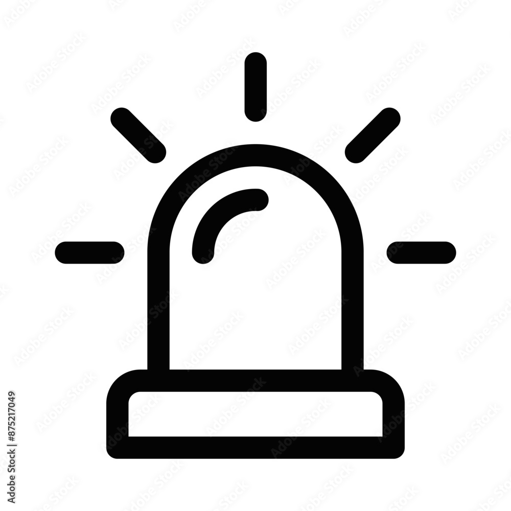 Vector illustration of an emergency siren icon in a simple black and white design. Editable stroke. Vector illustration of an emergency siren icon in a simple black and white design. Editable stroke.