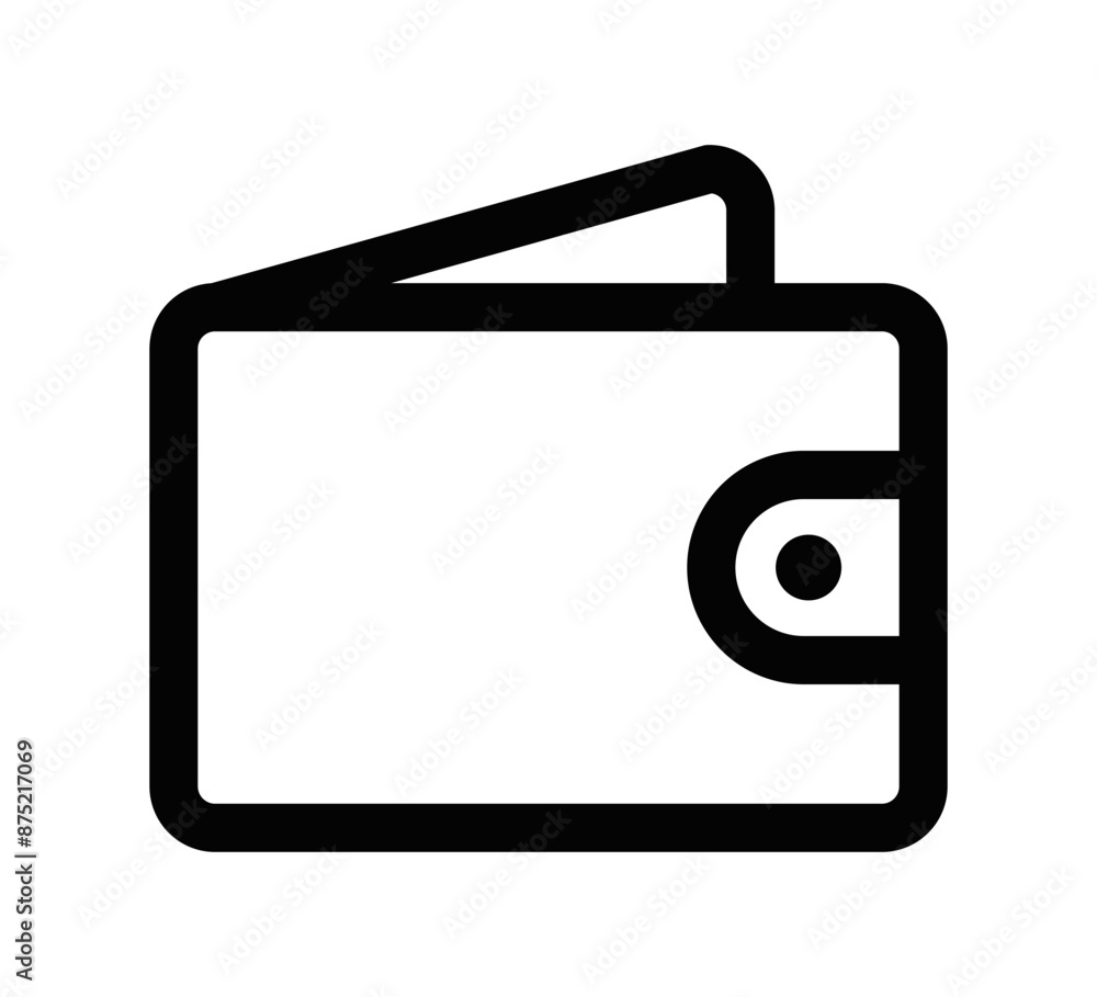 Minimalist vector illustration of a wallet in black and white. Editable stroke. Minimalist vector illustration of a wallet in black and white. Editable stroke.
