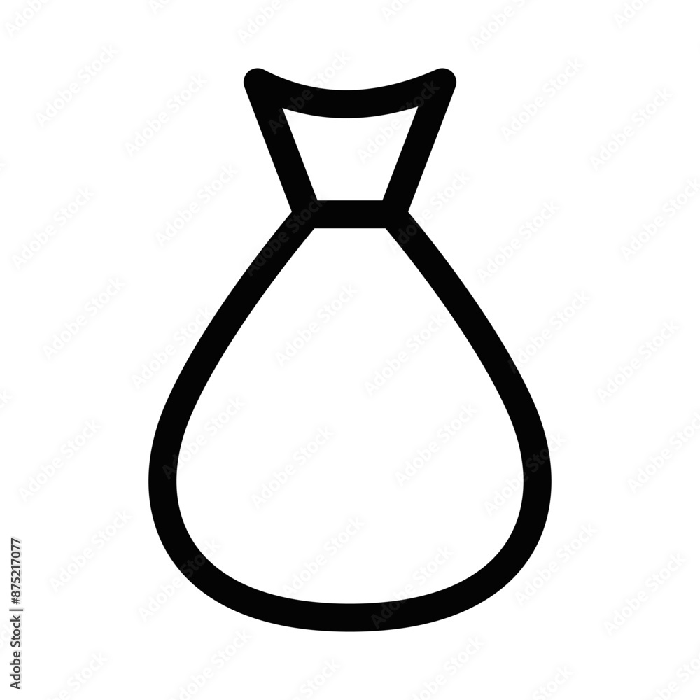 Minimalist vector illustration of a money bag in black and white. Editable stroke. Minimalist vector illustration of a money bag in black and white. Editable stroke.