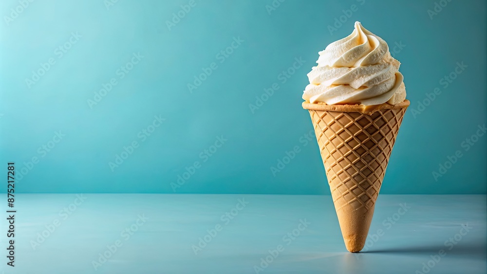 Delicious scoop of creamy ice cream on a cone , dessert, cold, sweet, delicious, frozen, treat, vanilla, chocolate Delicious scoop of creamy ice cream on a cone , dessert, cold, sweet, delicious, frozen, treat, vanilla, chocolate