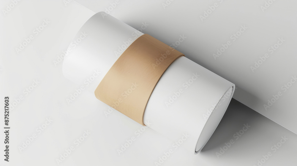 Blank white paper sheet, blank A4 portrait, blank kraft round package box, round tube, gift box. Blank white paper sheet, blank A4 portrait, blank kraft round package box, round tube, gift box.