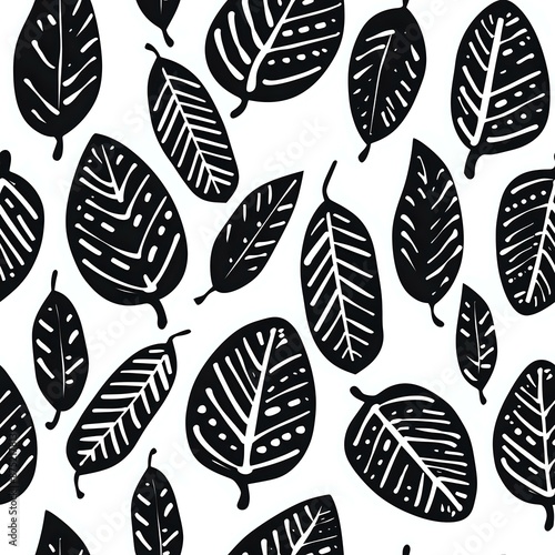 Blue-Grey Organic Leaf Pattern for Wallpaper