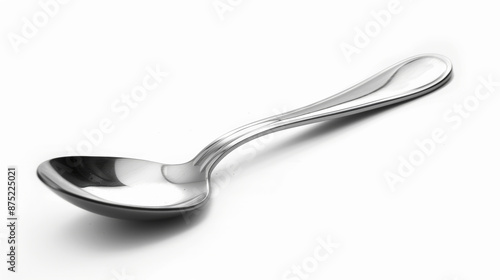 stainless steel spoon isolated on white background